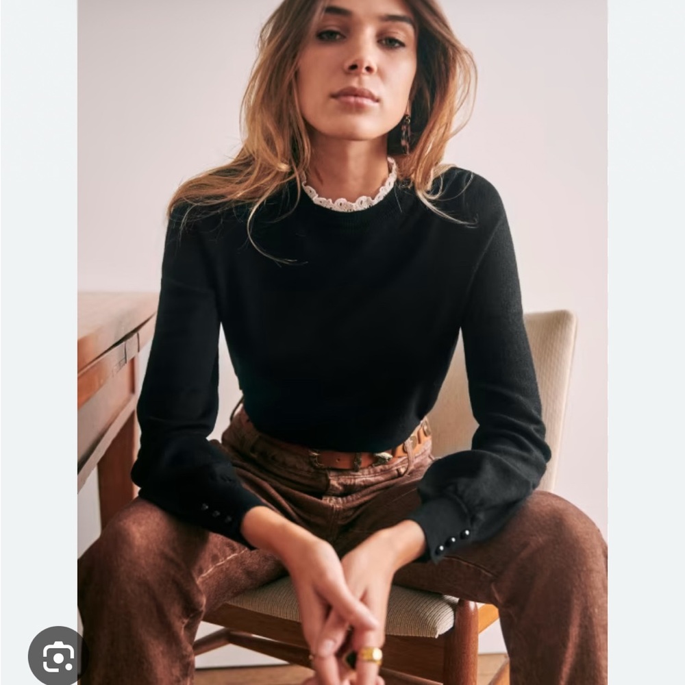 NWT Sezane Paola Jumper Small Black